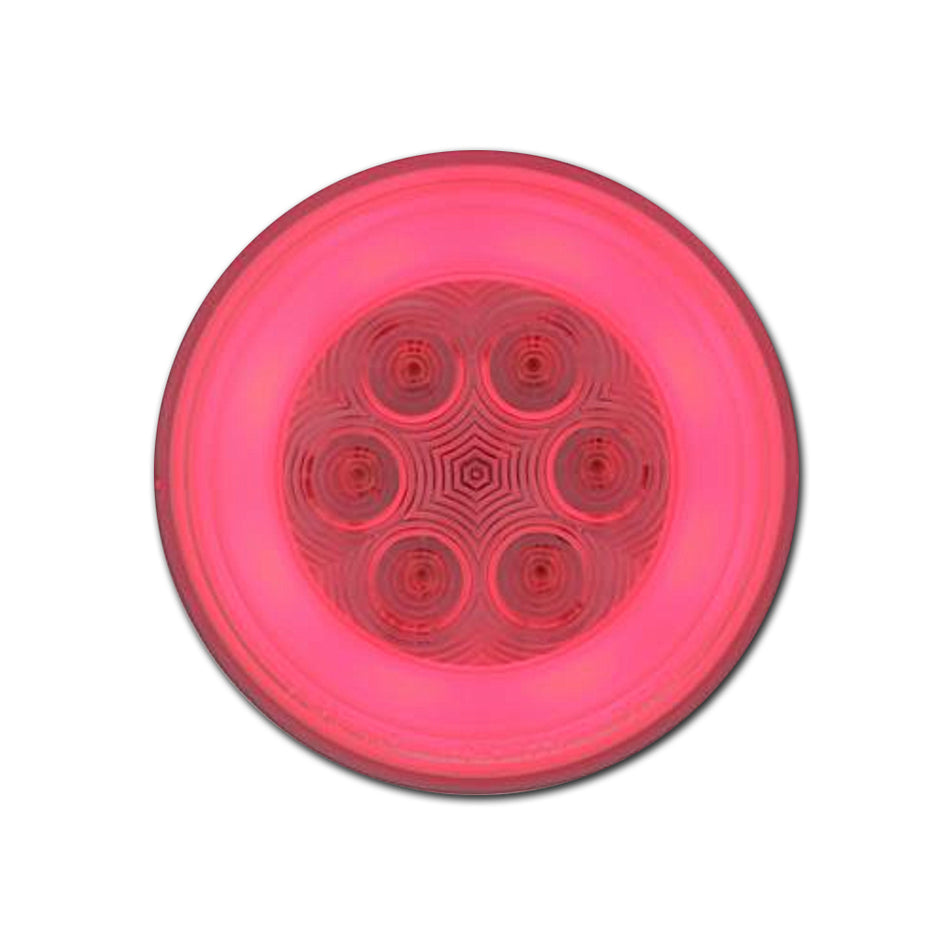 United Pacific - 21 LED 4" Round GloLight (Stop, Turn & Tail) - Red LED/Clear Lens