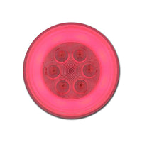 United Pacific - 21 LED 4" Round GloLight (Stop, Turn & Tail) - Red LED/Clear Lens