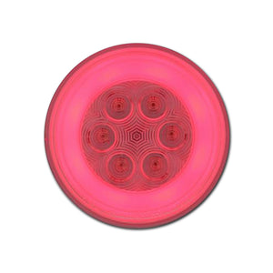 United Pacific - 21 LED 4" Round GloLight (Stop, Turn & Tail) - Red LED/Clear Lens