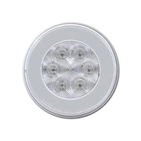 United Pacific - 21 LED 4" Round GloLight (Stop, Turn & Tail) - Red LED/Clear Lens