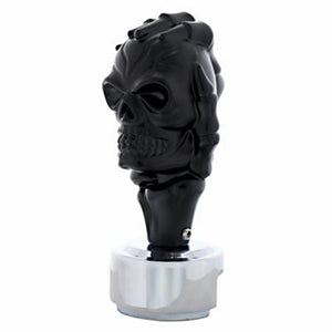 Satin Black Skull 13/15/18 Speed Gearshift Knob w/ Adapter