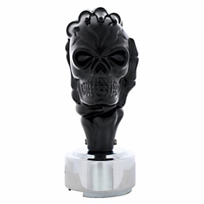 Satin Black Skull 13/15/18 Speed Gearshift Knob w/ Adapter