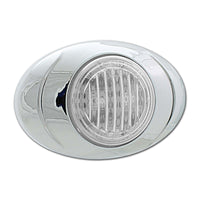 M3 3" Oval LED w Chrome Bezel Marker Light (Clear Lens/Amber or Red)