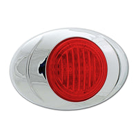 M3 3" Oval LED w Chrome Bezel Marker Light (Clear Lens/Amber or Red)