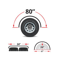 Trux - 80" Stainless Steel Single Axle Fenders w/ Rolled Edge (14g)