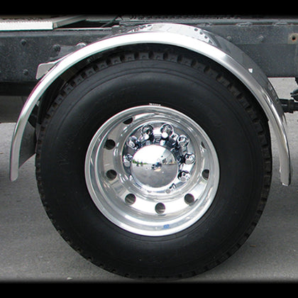 Trux - 80" Stainless Steel Single Axle Fenders w/ Rolled Edge (14g)