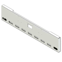 Peterbilt 379 20" Box End Square 10GA Steel Chrome Bumper w Bolt & Tow Pin Holes (9 Oval Light Holes)