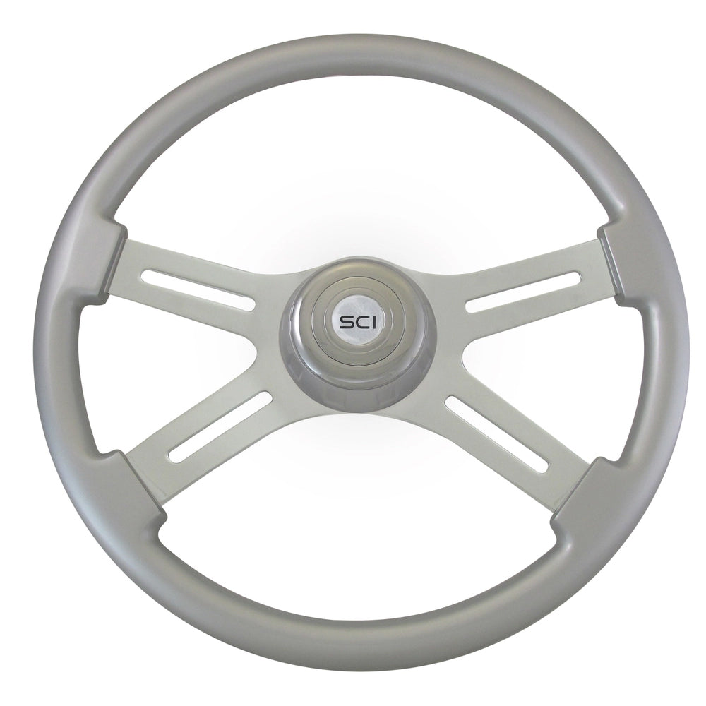 Steering Creations Classic Silver Steering Wheel w/ Matching Bezel