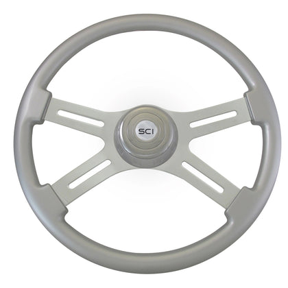 Steering Creations Classic Silver Steering Wheel w/ Matching Bezel