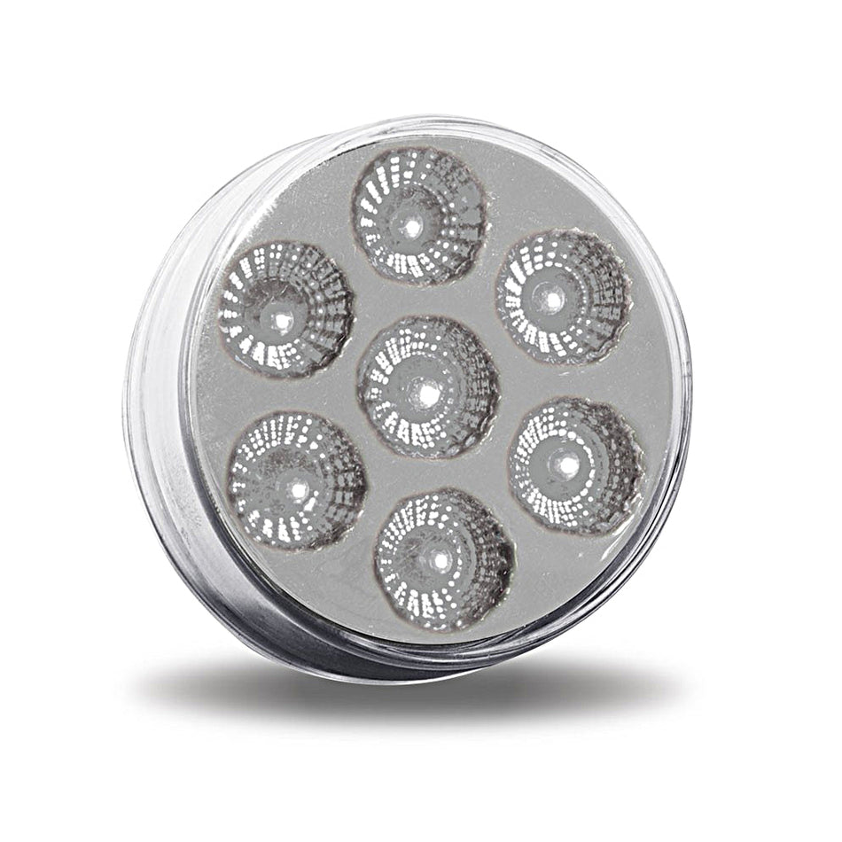 Trux 2" Dual Revolutions Red Marker to White Auxiliary Round LED Light - 7 Diodes