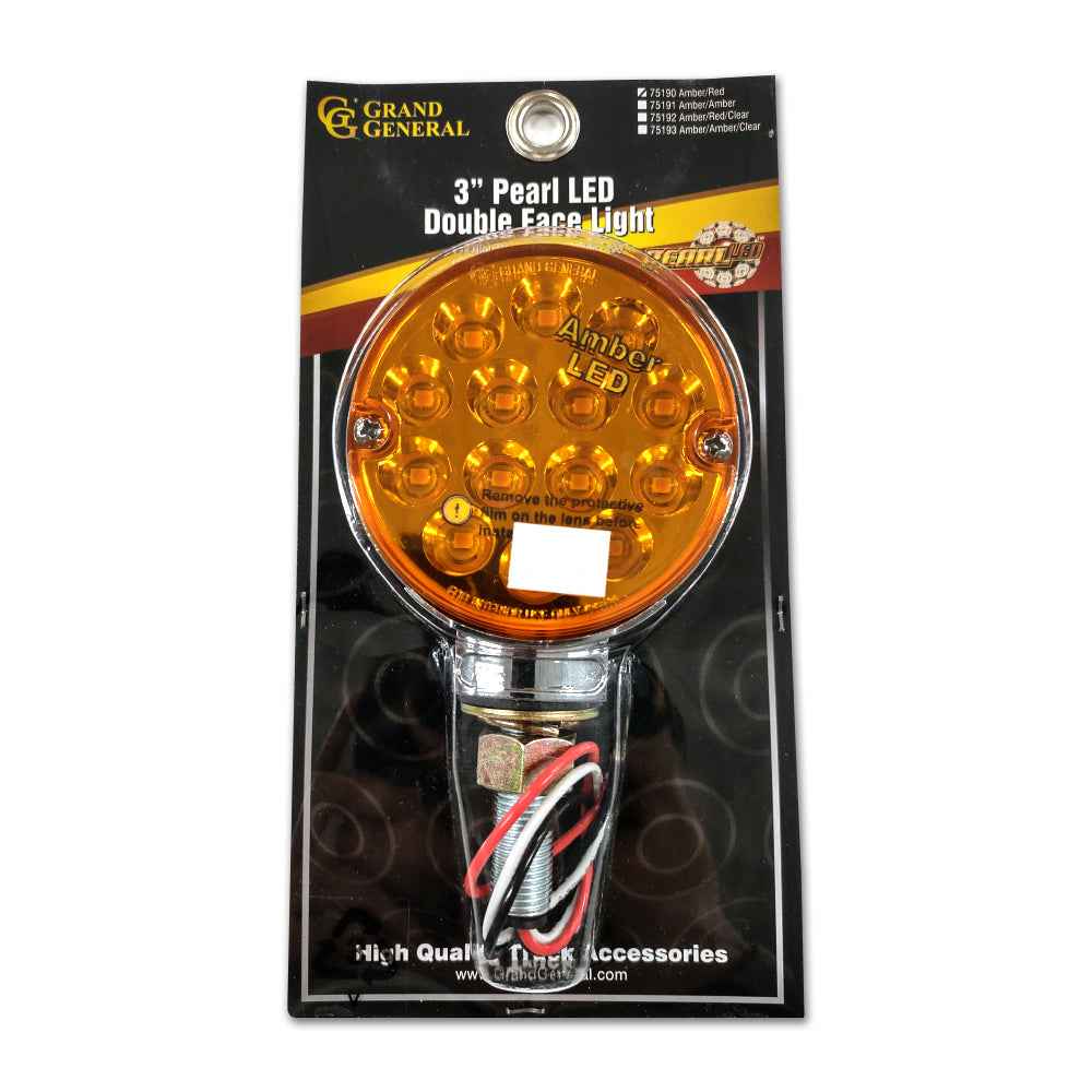 Grand General Red/Amber Round Double Face 3" Spyder Turn Signal Light