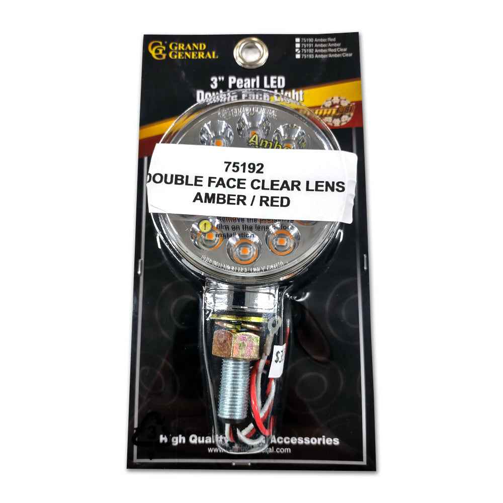 Grand General Red/Amber Round Double Face 3" Spyder Turn Signal Light