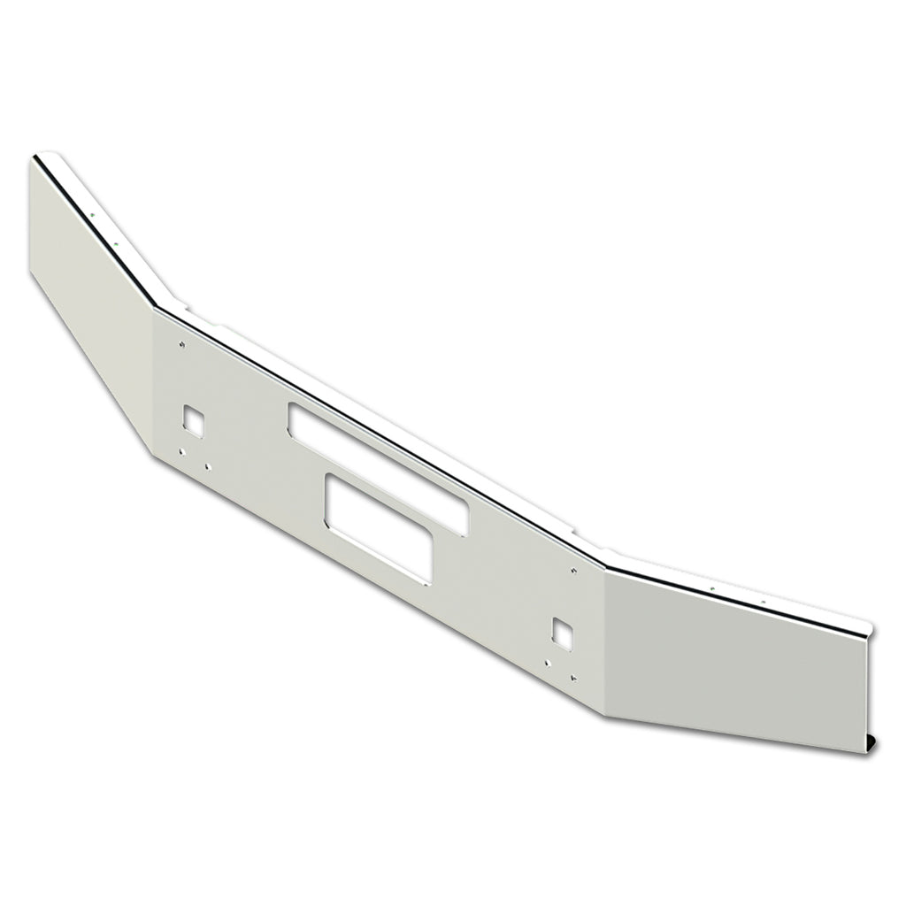 2004+ Kenworth T800B 14" Conventional 7GA Steel Chrome Bumper w Bolt/Step/Tow Pin & Vent Holes