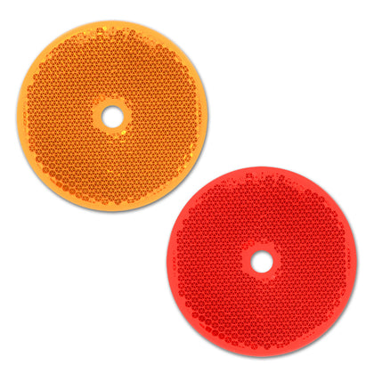 Grand General 2-3/8" Round Reflector w Center Mounting Hole (Amber or Red)