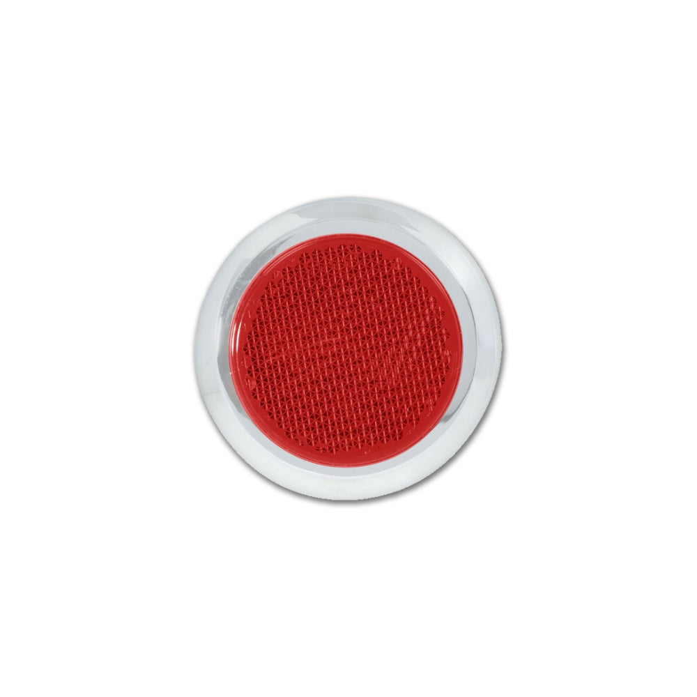 Grand General 2-1/8" Round Stick-On Reflector w Chrome Trim (Amber or Red)
