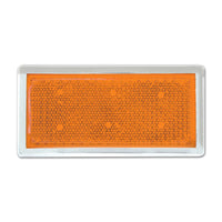 Grand General Rectangular Stick-On Reflector w Chrome Trim (Amber or Red)