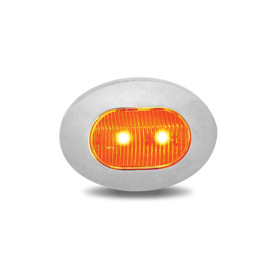 Trux 3/4" Clear Amber Marker Oval LED Light (2 Diodes)