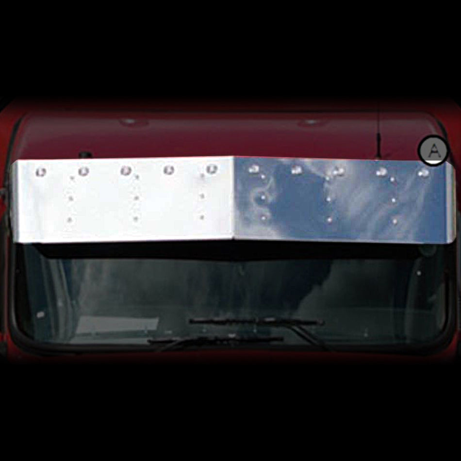 Kenworth Curved Glass w Stainless Steel Mirror Brackets - 10" Drop