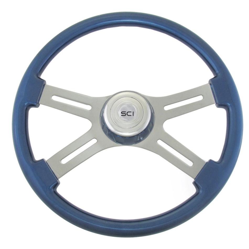 Steering Creations Classic Blue Steering Wheel w/ Matching Bezel