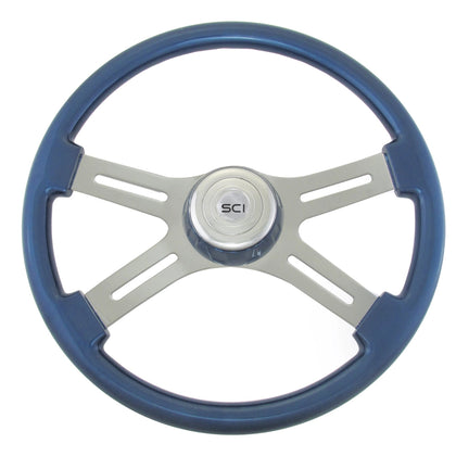 Steering Creations Classic Blue Steering Wheel w/ Matching Bezel