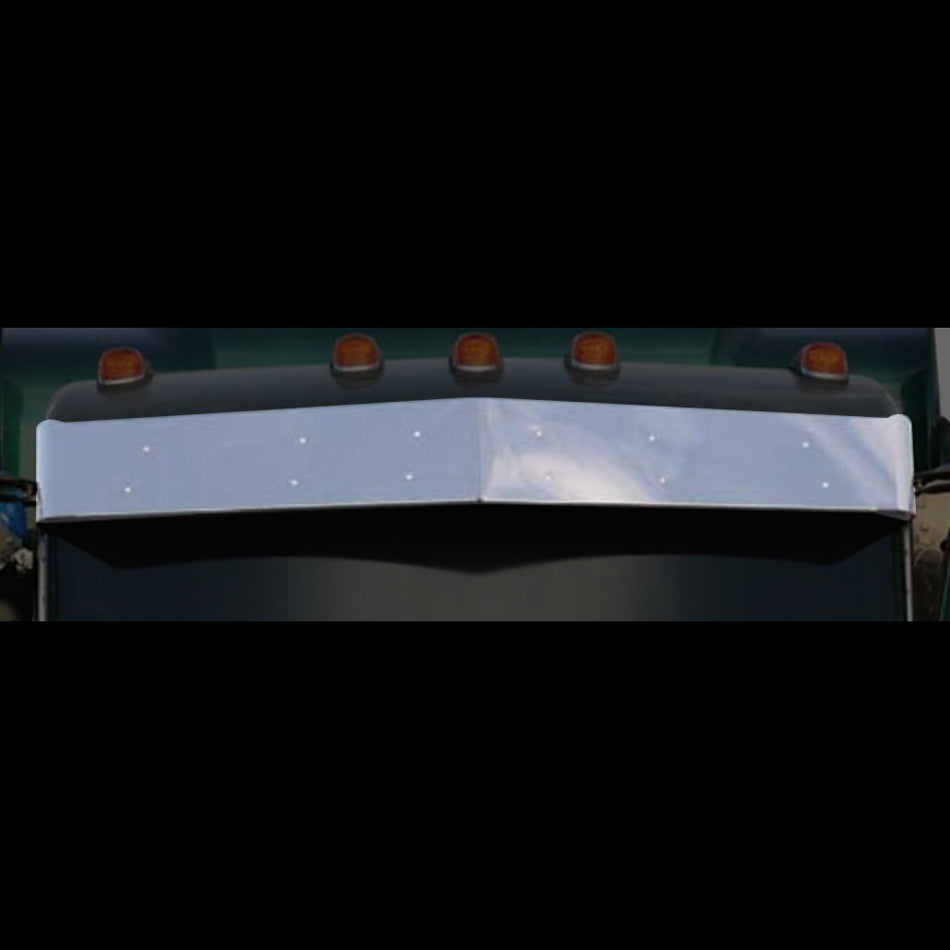 2011+  Peterbilt Flat Top 1 Piece Curved Windshield 13" or 10" Drop Visor by Roadworks
