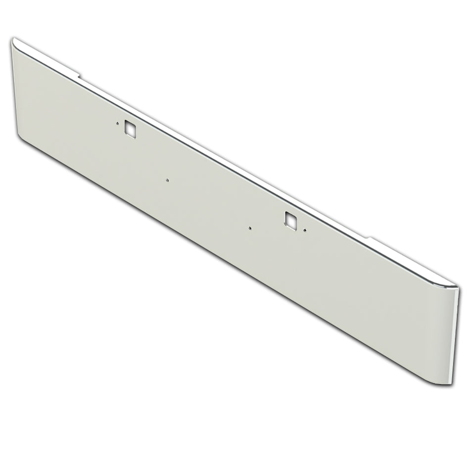 2011+ Kenworth W900B 18" Texas Square 10GA Chrome Steel Bumper w Tow Pin Holes