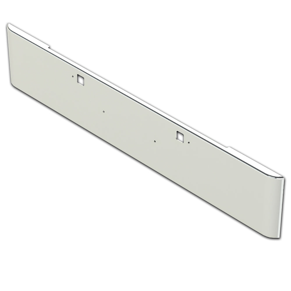 2011+ Kenworth W900B 18" Texas Square 10GA Chrome Steel Bumper w Tow Pin Holes