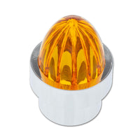 United Pacific Watermelon Lens Bumper Guide Top W/ Chrome Base - Amber (2 Pack)