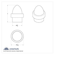 United Pacific Watermelon Lens Bumper Guide Top W/ Chrome Base - Amber (2 Pack)
