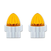 United Pacific Watermelon Lens Bumper Guide Top W/ Chrome Base - Amber (2 Pack)