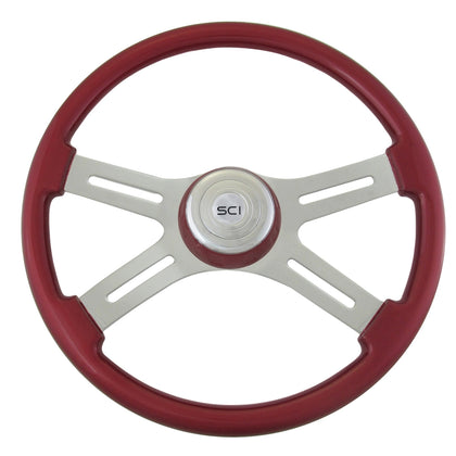Steering Creations Classic Red Steering Wheel w/ Matching Bezel