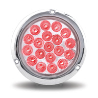 4" Red Stop, Turn & Tail to White Back Up Round Flange Mount LED Light - 19 Diodes