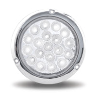 4" Red Stop, Turn & Tail to White Back Up Round Flange Mount LED Light - 19 Diodes