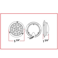 4" Red Stop, Turn & Tail to White Back Up Round Flange Mount LED Light - 19 Diodes