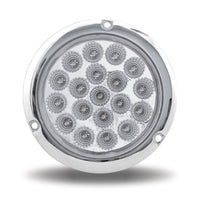 4" Red Stop, Turn & Tail to White Back Up Round Flange Mount LED Light - 19 Diodes