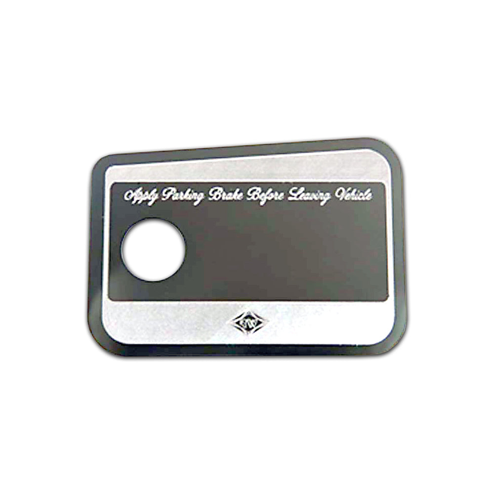 Rockwood Stainless Steel Parking Brake Control Statement Plate