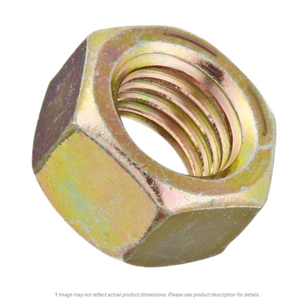3/8"-16 Yellow Zinc Finish Hex Nut Grade 8