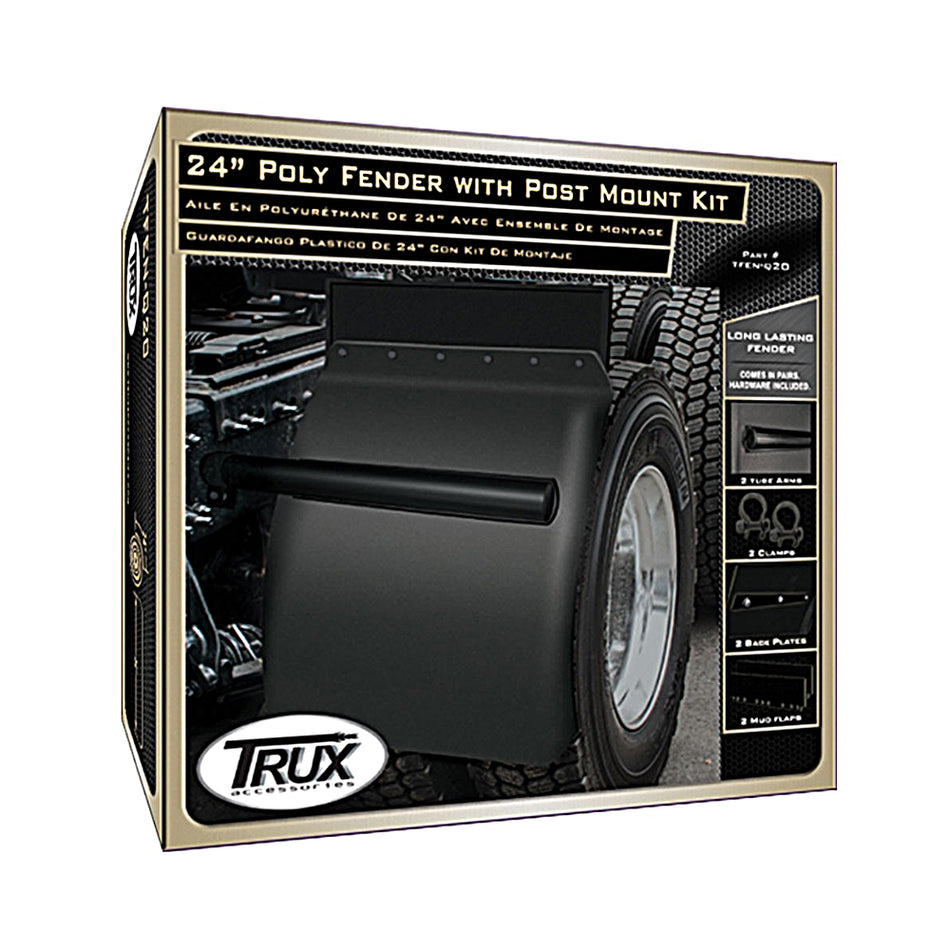 Trux - 24" Poly Quarter Fender Kit with Rolled Edge