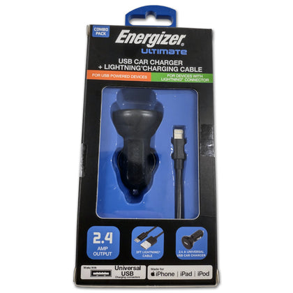 Energizer Ultimate USB Car Charger & Lighting Cable
