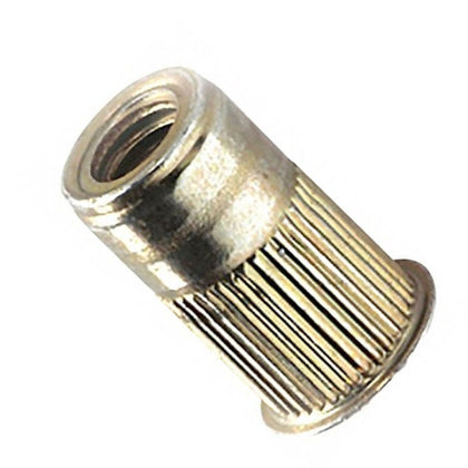 1/4"- 20 Marson MLR Ribbed Large Flange Rivet Nut, Steel, 0.027" - 0.165" Grip