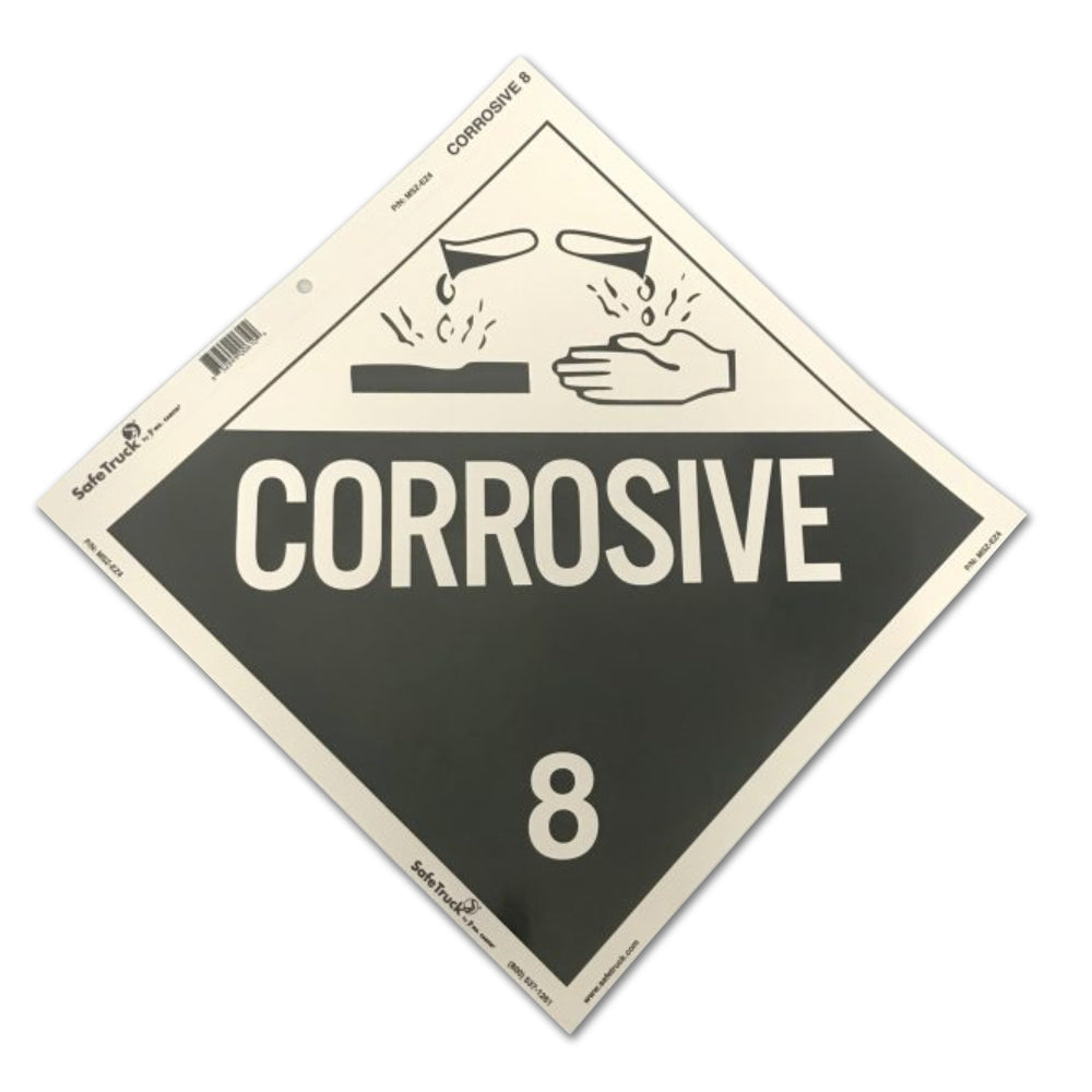 Placard Decal - Corrosive Class 8
