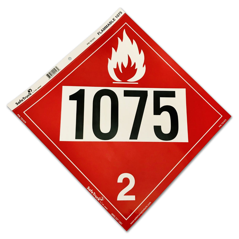 Placard Decal - Flammable 1075 Class 2