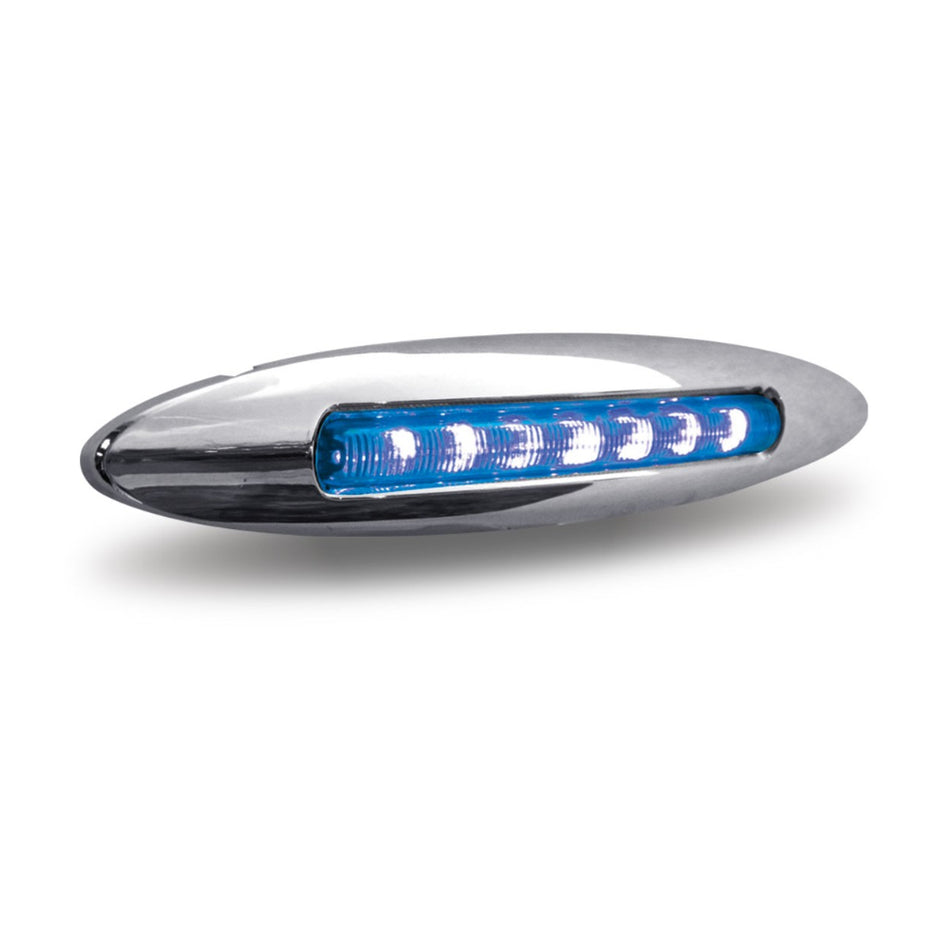 1"x 6" Slim Dual Flatline Amber Marker & Blue Aux LED Light