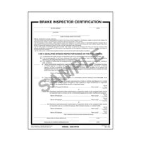 Brake Inspector Certification with ID card