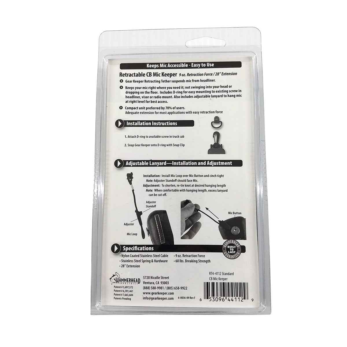 Gear Keeper CB Mic Keeper - Standard or Heavy Duty