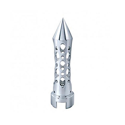 Chrome "Daytona" 13/15/18 Speed Spike Gearshift Knob w/ Adapter - Vertical