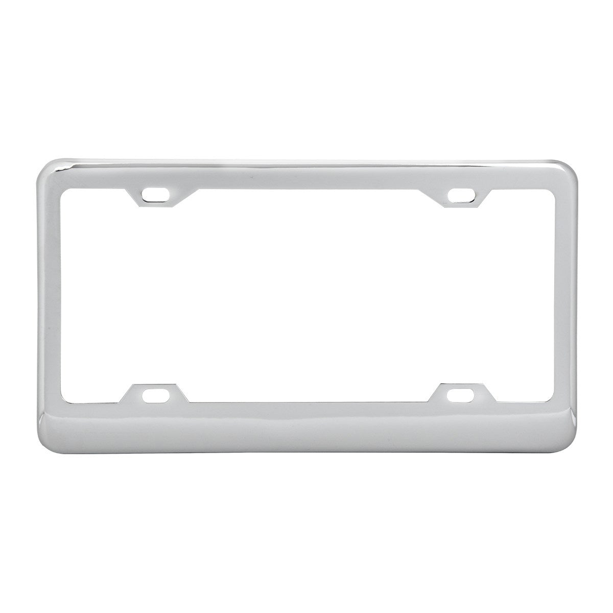 Chrome Wide Bottom License Plate Frame - Berube's Truck Accessories