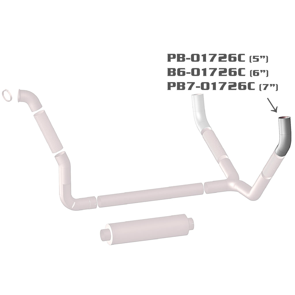 Grand Rock - Peterbilt 359 5", 6" or 7" 67-degree Exhaust Chrome Elbow