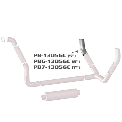 Grand Rock - Peterbilt 379 5", 6" or 7" 55-degree Chrome Exhaust Elbows