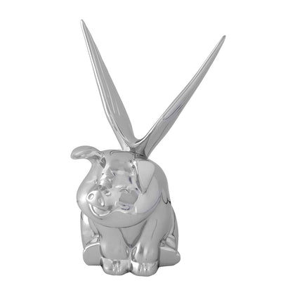 Chrome Winged Pig Hood Ornament